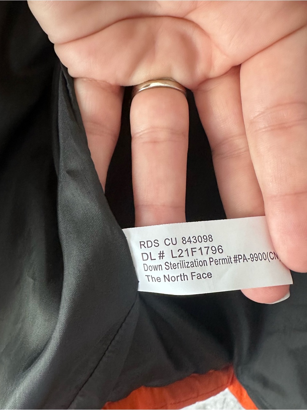 The North Face Orange and Black Retro 700 Down Fill Nuptse Puffer Jacket Size M - Picture 7 of 12